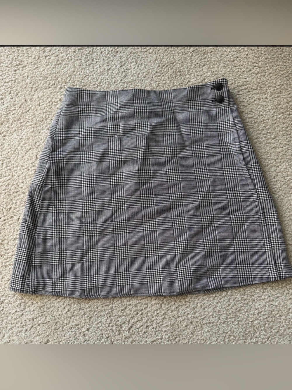 Ultra Pink Gray Plaid Mini Skirt with Side Buttons y2k classy